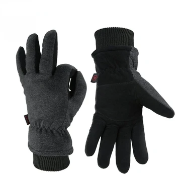 Зимние перчатки из оленьей кожи, водонепроницаемые, ветрозащитные, изолированные Рабочие перчатки для вождения, велоспорта, Пеших прогулок, катания на лыжах
