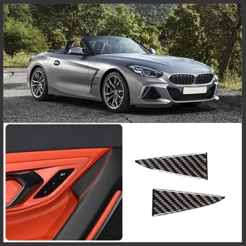 Для BMW Z4 2017-2020 автомобильный стайлинг из мягкого углеродного волокна внутреннее украшение подлокотника наклейка модификация интерьера автомобиля аксессуары