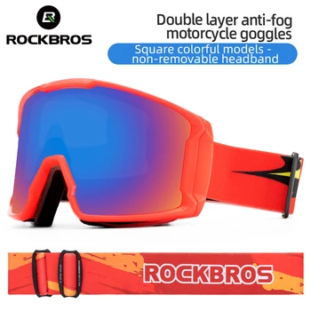 ROCKBROS Мотоциклетные очки, Мужские и женские Лыжные очки, Спортивные очки для активного отдыха, Противотуманные Очки для сноуборда, Ветрозащитные очки UV400