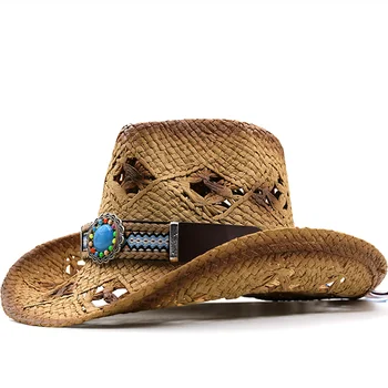Новые женские панамы, Летняя дышащая ковбойская шляпа с большими широкими полями, Пляжная солнцезащитная кепка, УФ-защита, Мужские соломенные фетровые шляпы Luffy