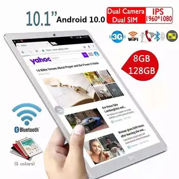 Новый 10,1-дюймовый Планшетный ПК с сертификатом Google Android 10,0 10 Core 4G Телефонный звонок Две SIM-карты 8 ГБ + 128 ГБ WiFi Bluetooth GPS Планшеты
