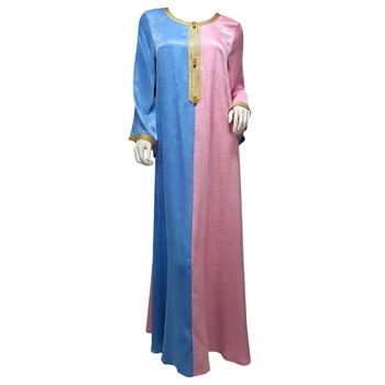 Модное Повседневное мусульманское женское платье с рюшами и рукавами, Халат, Кафтан, исламская вечеринка
