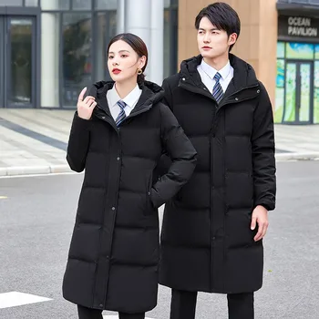 Куртка на белом утином пуху для мужчин и женщин, зимнее холодное и теплое пальто, верхняя одежда корейской версии, пуховик