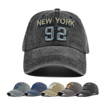 Бейсболка, солнцезащитная кепка, 92, Нью-йоркская вышивка, Дышащая летняя шляпа, шляпа с тенью, Весенне-осенняя кепка, хип-хоп Приталенная кепка