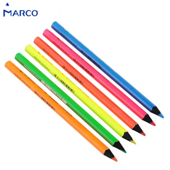 Горячая Распродажа MARCO 9205B, 6 Цветов, Флуоресцентный цветной Свинцовый карандаш, Многофункциональный Утолщенный маркерный карандаш, Флуоресцентные цветные Карандаши