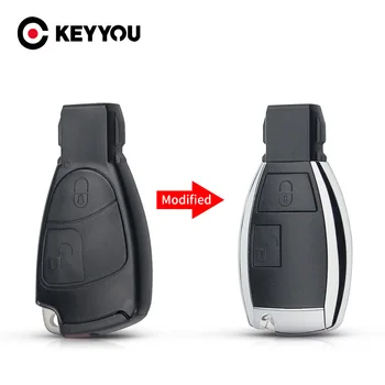 KEYYOU Модифицированный 2/3/4 Кнопки Smart Remote Key Case Shell Брелок Для Mercedes-Benz B C E ML S CLK CL Vito Замена Смарт-ключа