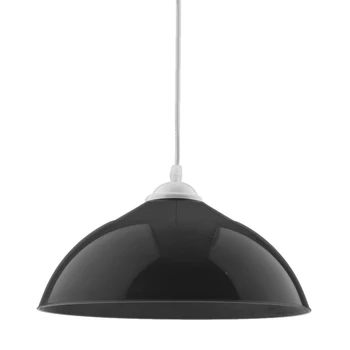 Полукруглый потолочный светильник с абажуром, подвесной светильник с абажуром, черный