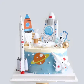 Украшение торта Астронавтом, Планеты, Топпер, Космонавт, украшения для выпечки, для малыша, Мальчика, Вселенная, Космическое пространство, Принадлежности для Вечеринки по случаю Дня рождения