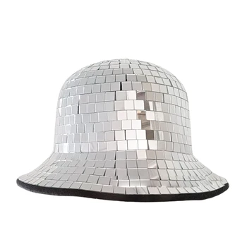 Ковбойская шляпа с мерцающими стразами и дизайном в виде диско-шара - Блестящая Западная ковбойская шляпа для вечеринок, рейвов и многого другого