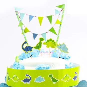 Украшение торта на день рождения в мире динозавров, Топперы для торта, Принадлежности для вечеринки в честь Дня рождения динозавра в джунглях для детей, мальчиков и девочек, Детский душ