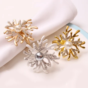 12 шт./новый имитационный коралловый жемчуг кольцо для салфеток украшение столешницы для празднования свадьбы в отеле