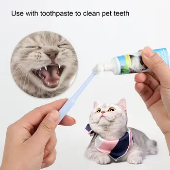 Полезная Зубная щетка для Кошек, Удобное Руководство по хранению, Маленькая насадка для чистки полости рта на 360 градусов, Зубная щетка для домашних животных