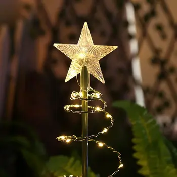 Рождественское украшение праздничное оформление макет сцены креативная новая солнечная светодиодная Рождественская елка Спиральная лампа для рождественской елки, уличная L