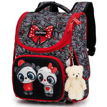 Новые Модные школьные сумки с героями Мультфильмов, рюкзак для девочек и мальчиков с рисунком Медведя и кошки, детский ортопедический рюкзак Mochila Infantil 1-5 класса