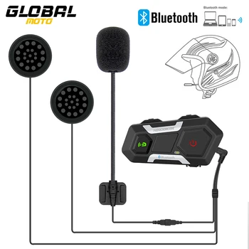 Мотоциклетный шлем Bluetooth-гарнитуры для внутренней связи Переговорное устройство Водонепроницаемый 5.0 Беспроводной Bluetooth-интерком с FM-радио