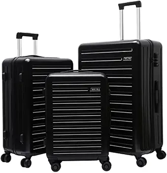 Комплекты для багажа TydeCkare 20/24/28, Легкий чемодан из ABS + PC с жестким корпусом, замком TSA и вращающимися бесшумными колесами, черный