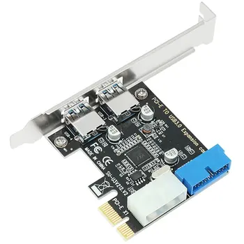 USB 3,0 PCI-E Адаптер карты расширения 2 Порта USB3.0 Концентратор Внутренний 19pin 19-контактный разъем USB 3 для PCIE PCI Express карта-адаптер
