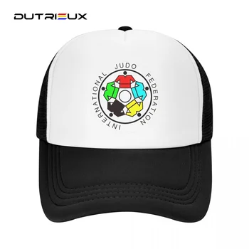 IJF Международная федерация дзюдо, повседневная бейсболка из сетчатого материала, регулируемые шляпы с застежкой-молнией Для женщин, мужские шляпы для папы-дальнобойщика