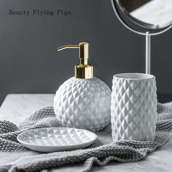 Керамический набор для мытья ванной в скандинавском стиле, чашка для полоскания рта, набор для ванной комнаты и принадлежностей для ванной комнаты