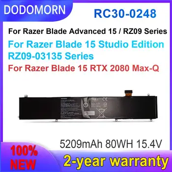 DODOMORN Новый Аккумулятор RC30-0248 Для Razer Blade Stealth 15 2018 2019 2020 2021 RTX 2060 2070 2080 RZ09-02385 RZ09-02386