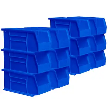 Контейнеры для хранения, подвесные контейнеры AkroBins Для укладки мелких деталей, винтовой органайзер, синий, 12 упаковок, маленькое мусорное ведро, кухонный мусор, Ха