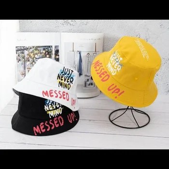 Художественная шляпа Рыбака с граффити Женская Летняя корейская индивидуальность Пара Шикарная хип-хоп мода Хип-хоп Солнцезащитная шляпа для бассейна Мужская