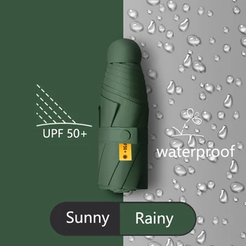 Солнцезащитный зонт с 8 косточками, защищающий от ультрафиолета, Мини-капсульный зонт, Маленький карманный зонт для защиты от солнца и ультрафиолета