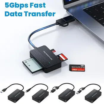 USB 3.0 Type C 4 В 1 Кард-ридер Устройство чтения смарт-карт памяти SD TF CF MS Compact Адаптер флэш-карты 15 см Кабель для ноутбука