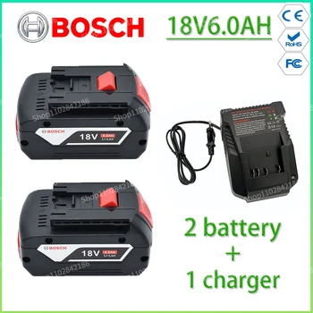 Оригинальная литиевая батарея BOSCH 18 В, Аккумуляторная батарея Bosch 6,0 АЧ, Оригинальный инструмент, Аккумуляторная батарея
