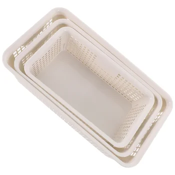 3 ШТ Пластиковые Контейнеры для еды Корзина для хранения Столешница Спальня Бытовая Маленькая Кладовая Органайзер Bin Белый Pp