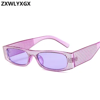 ZXWLYXGX Маленькие квадратные солнцезащитные очки женские имитация бриллианта sung lasses Ретро вечерние очки cross модные солнцезащитные очки UV400