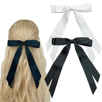 Атласные шелковые ленты для волос, модные головные уборы для волос, ручка для волос с длинной кисточкой, заколки для волос для женщин и девочек