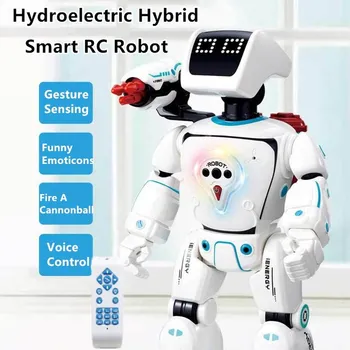 Игрушки с дистанционным управлением Интеллектуальный робот, Голосовой разговор, распознавание жестов, сенсорный режим, запуск Пули, Радиоуправляемая игрушка-робот, подарок для детей