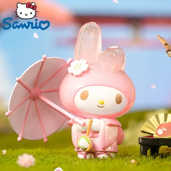 Подлинная Фигурка Sanrio Серии Blossom и Wagashi Pompompurin Mymelody Kuromi Cinnamoroll Фигурки Модель Куклы Детская Игрушка