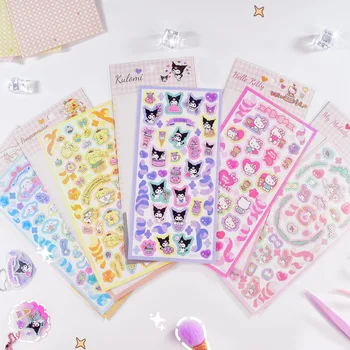 Sanrio Водонепроницаемая наклейка Kuromi Melody Hello Kitty Cinnamoroll Ledger Diy Декоративная
