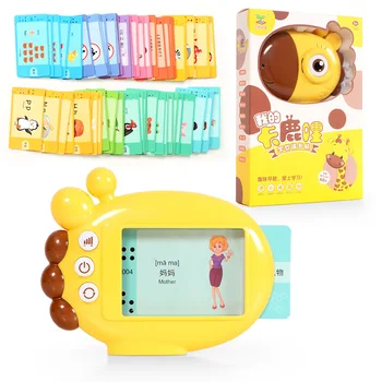 Русские и английские игрушки-пазлы, Устройство для чтения карточек с жирафом, Устройство для раннего обучения детей, устройство для чтения карточек