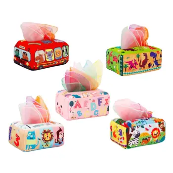 Коробка Для детских Салфеток Дошкольного Обучения Развивающие Игрушки с 10 Красочными Шарфами для Детей 1-2 лет, Подарки на День Рождения Для Новорожденных
