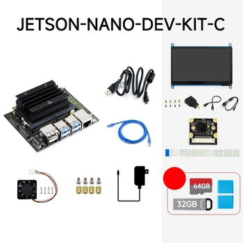 Качество Для Jetson Nano 4G Development Kit с камерой 800 Вт + Сетевой кабель + 32G USB-накопитель + 64G SD-карта + Считыватель + Кабель питания