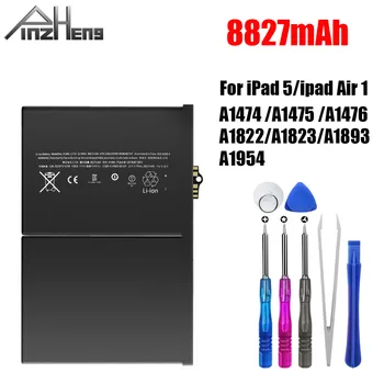 PINZHENG 8827mAh Аккумулятор для планшета iPad 5 Air 1 Сменный Bateria A1474 A1475 A1476 A1822 A1823 A1893 A1954 Аккумулятор С инструментом