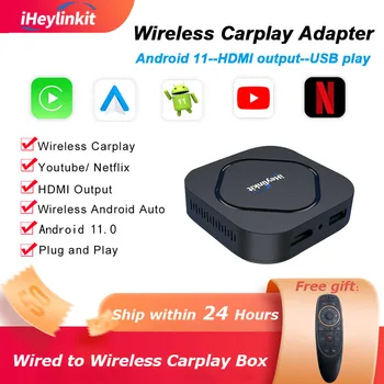 Беспроводной Carplay Box Android 11 Android Автоматический адаптер Встроенный YouTube Netflix HDMI выход USB Play для VW Mazda Toyota Audi Ford