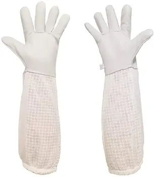 Высококачественная трехслойная сетка для вентиляции, полностью вентилируемые перчатки для пчеловодства из козьей кожи, ультра-сетчатые перчатки для пчеловода