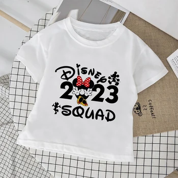 Disney Прямая поставка, серия 2023, Лидер продаж, детские футболки Y2K, минималистичный стиль, короткий рукав, Креативные детские футболки с Минни Маус