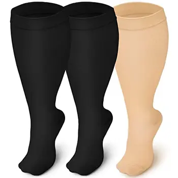 3 пары компрессионных носков 5XL с широкими досками для женщин и мужчин, поддерживающие чулки для уменьшения отеков, боли, бега, беременных, путешествий, перелета