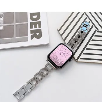 Металлический ремешок для Apple Watch Band 44 мм 40 мм 38 мм 41 мм 45 мм 42 мм Series 8 7 6 SE 5 4 3 украшение кольцо браслет Iwatch Ultra 49 мм