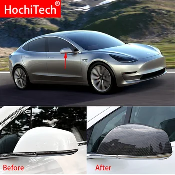 Высокое качество Для модели Tesla model3 3 2016 - 2019 100 % Натуральное Углеродное волокно, крышка зеркала заднего вида, Крышки боковых зеркал, автомобильный стайлинг