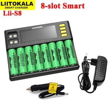 Новое Зарядное устройство LiitoKala Lii-S8 Li-ion 3,7 V NiMH 1,2 V Li-FePO4 3,2 V IMR 3,8 V для 18650 26650 21700 26700 AA AAA