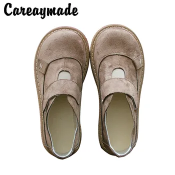 Careaymade-женская обувь Mori в стиле арт-ретро с круглым носком на толстой подошве со шнуровкой, новая студенческая удобная повседневная обувь