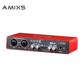 AMIXSQ22 Аудиоинтерфейс для записи с компьютера Бесплатный накопитель USB Внешняя звуковая карта для аудиооборудования Pc Pro Профессиональное видео