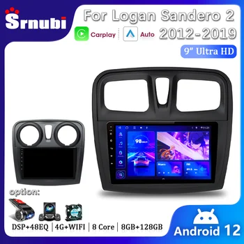 Srnubi 2Din Android Автомобильный Радио Мультимедийный Плеер для Renault Logan 2 2012-2019 Sandero 2 2014-2019 GPS Навигация Carplay DVD