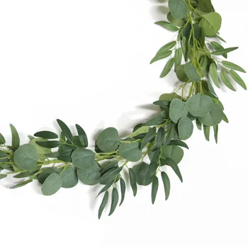Зеленые искусственные растения Длиной 2,0 м, ротанг, декоративный фон для озеленения, виноградные лозы для дома, украшение гостиной, поддельные растения